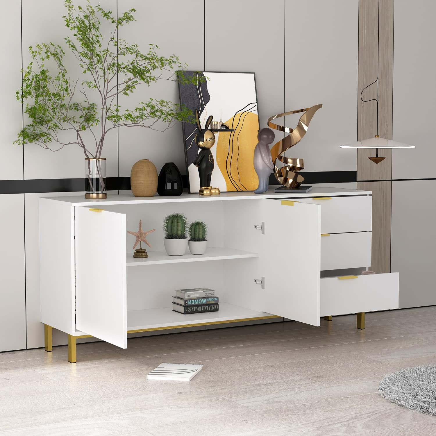 Buffet Drawers & 2 Doors Storage