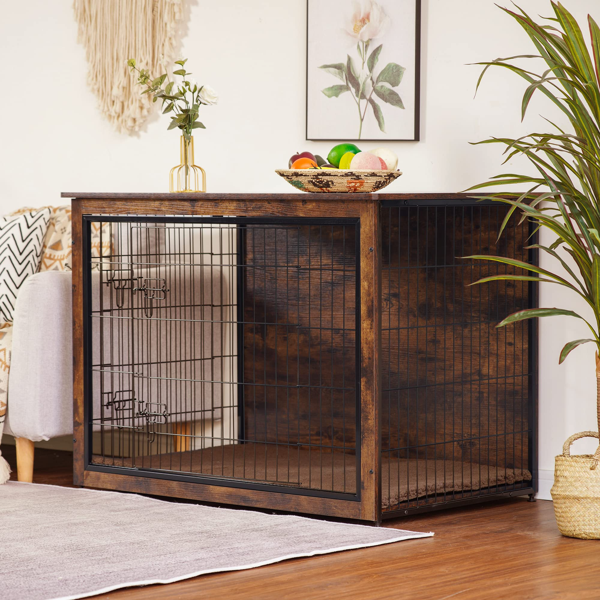 Dog Crate Furniture with Cushion