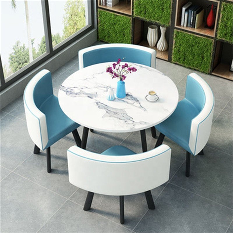 Favorable space saving MINI dining table set 4 chairs with MDF