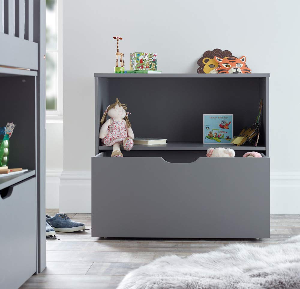 Milo Grey Wooden Mid Sleeper Kids Bunk Bed with Pocket Sprung