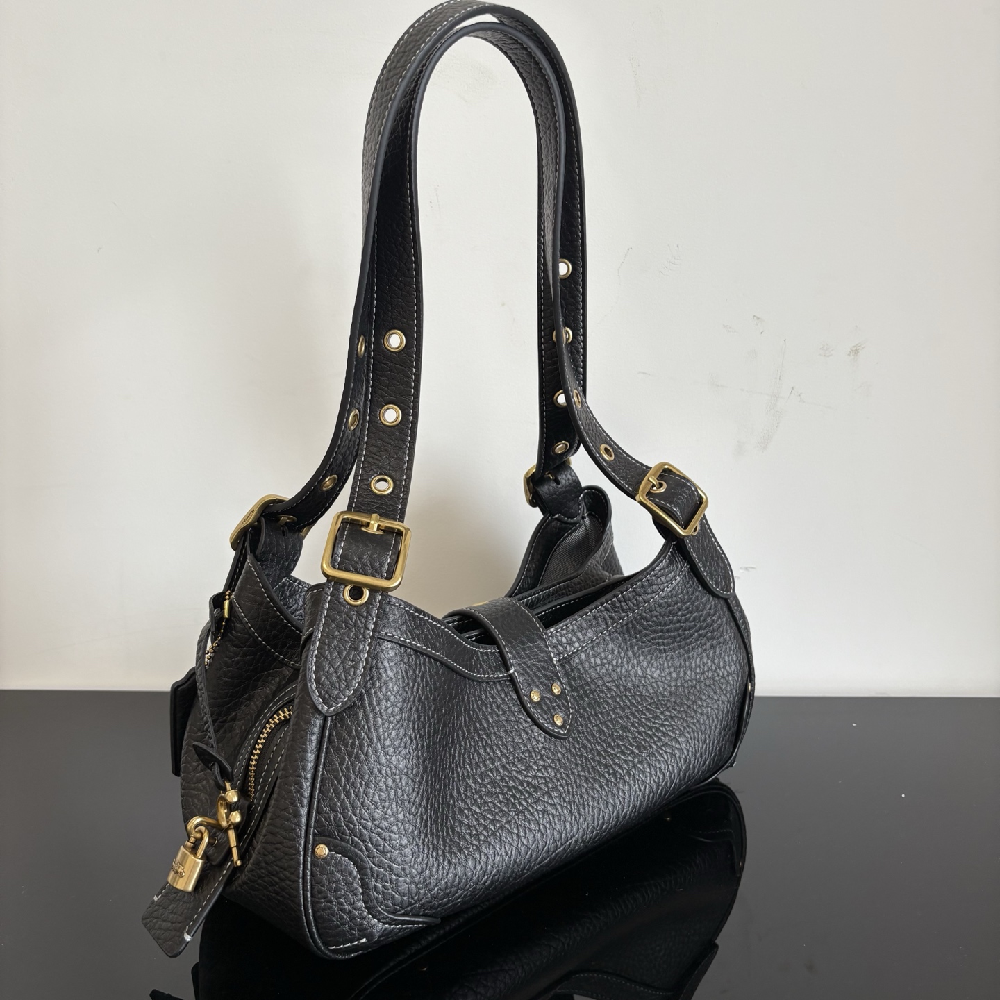 Coach drifter 31 shoulder bag in pebbled leather