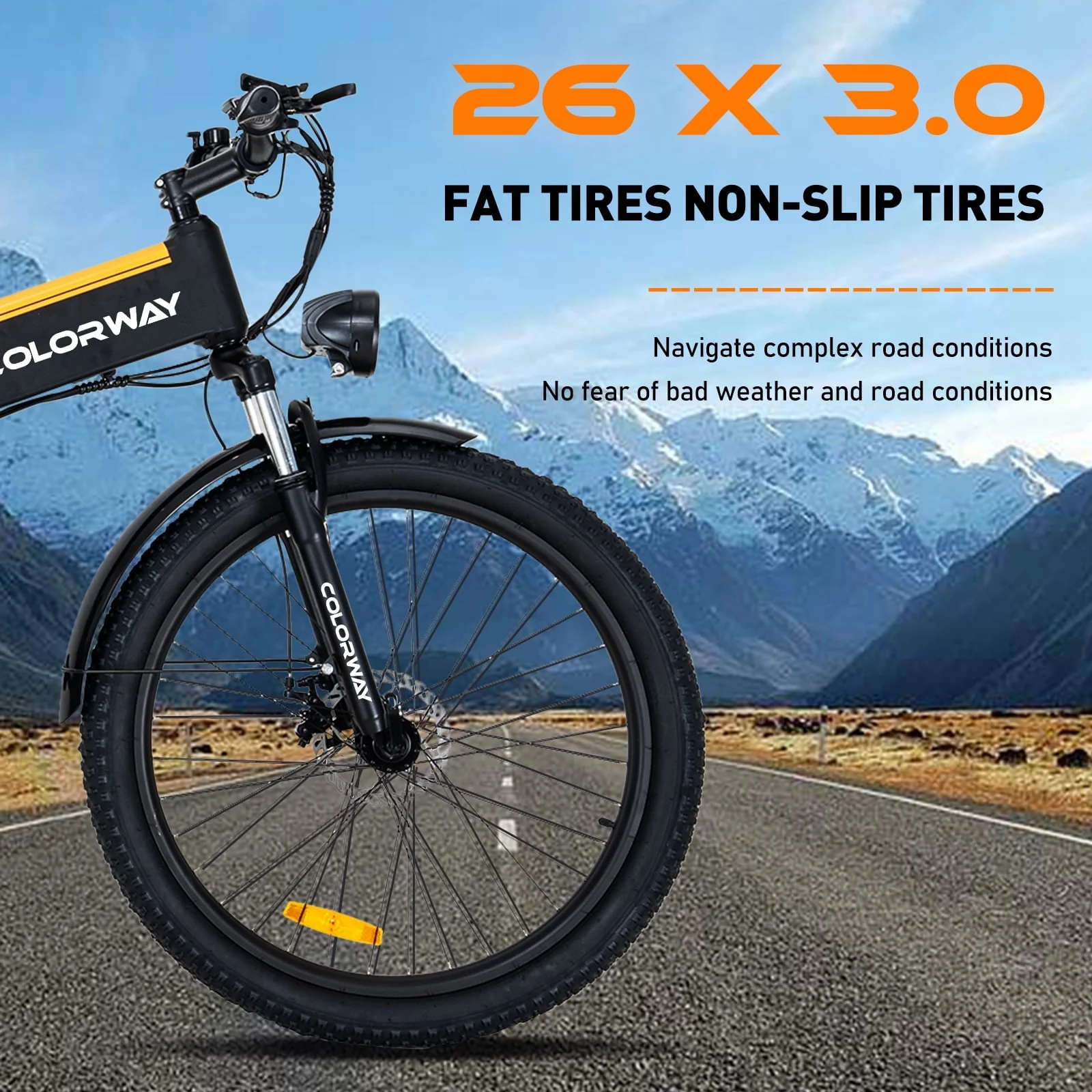 COLORWAY 26in Folding Electric Bike, 500W, 36V 12Ah
