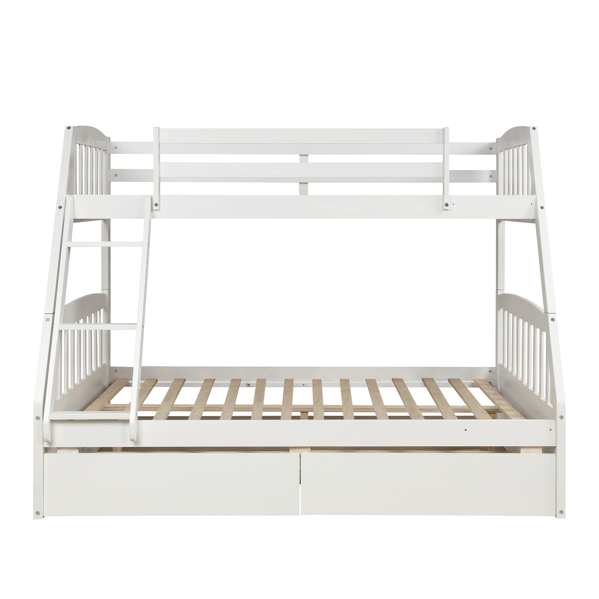 Solid Wood Bunk Bed Frames No Box Spring Needed with Saftey