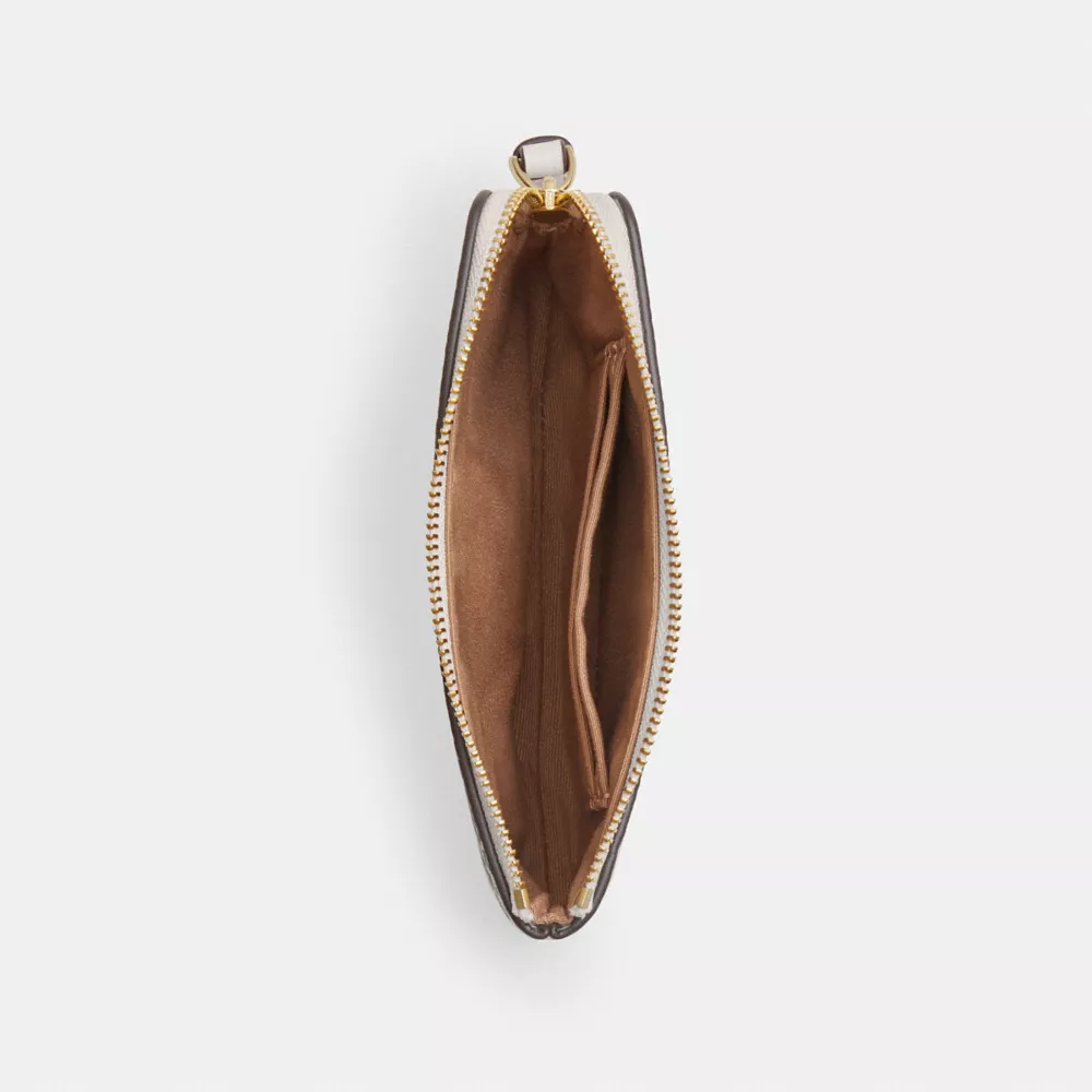 Corner Zip Wristlet With Lips Print