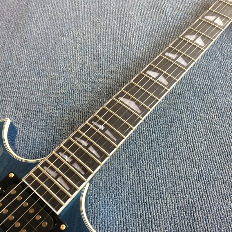 Electric Guitar Solid Mahogany Rosewood Fingerboard Metallic Blue