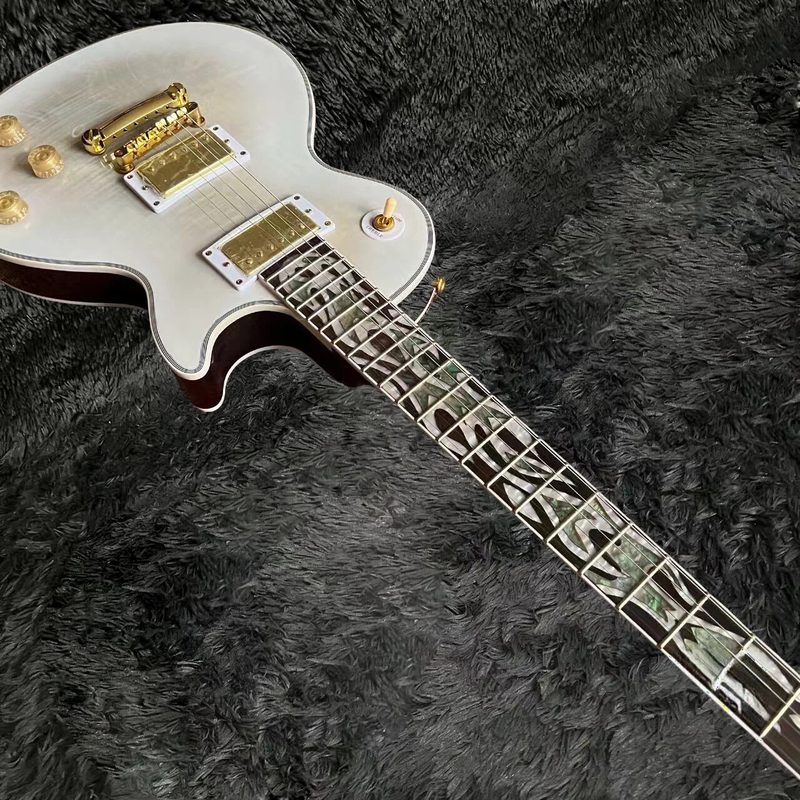 Limited Run Crimson Ice Gray Figured Electric Guitar 3 Piece Flame Maple Neck
