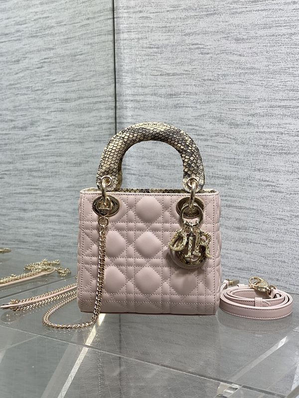 Lady Dior Bag Mini Pink Crystal Handle