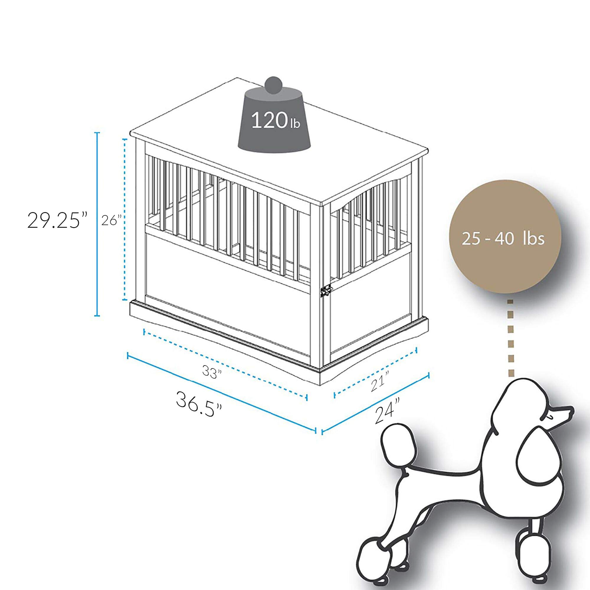 Wooden Large Pet Crate, Black