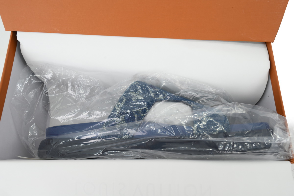 LOUIS VUITTON Oasis Mule Shoes Blue Denim Fabric