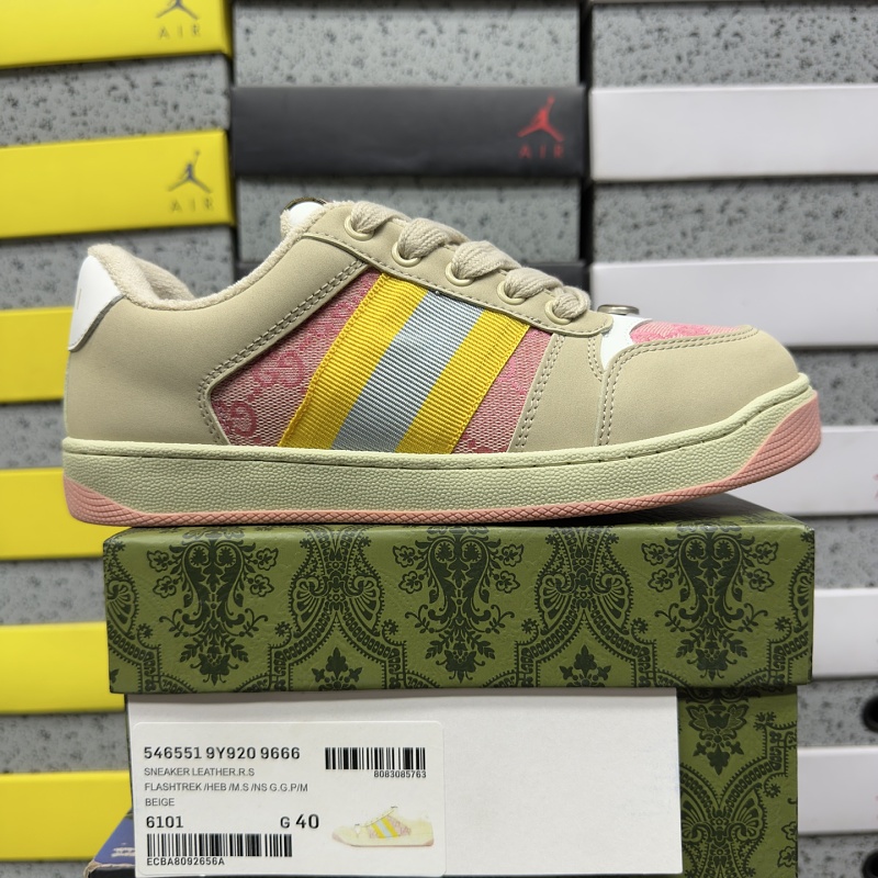 Gucci Screener Beige White Heel
