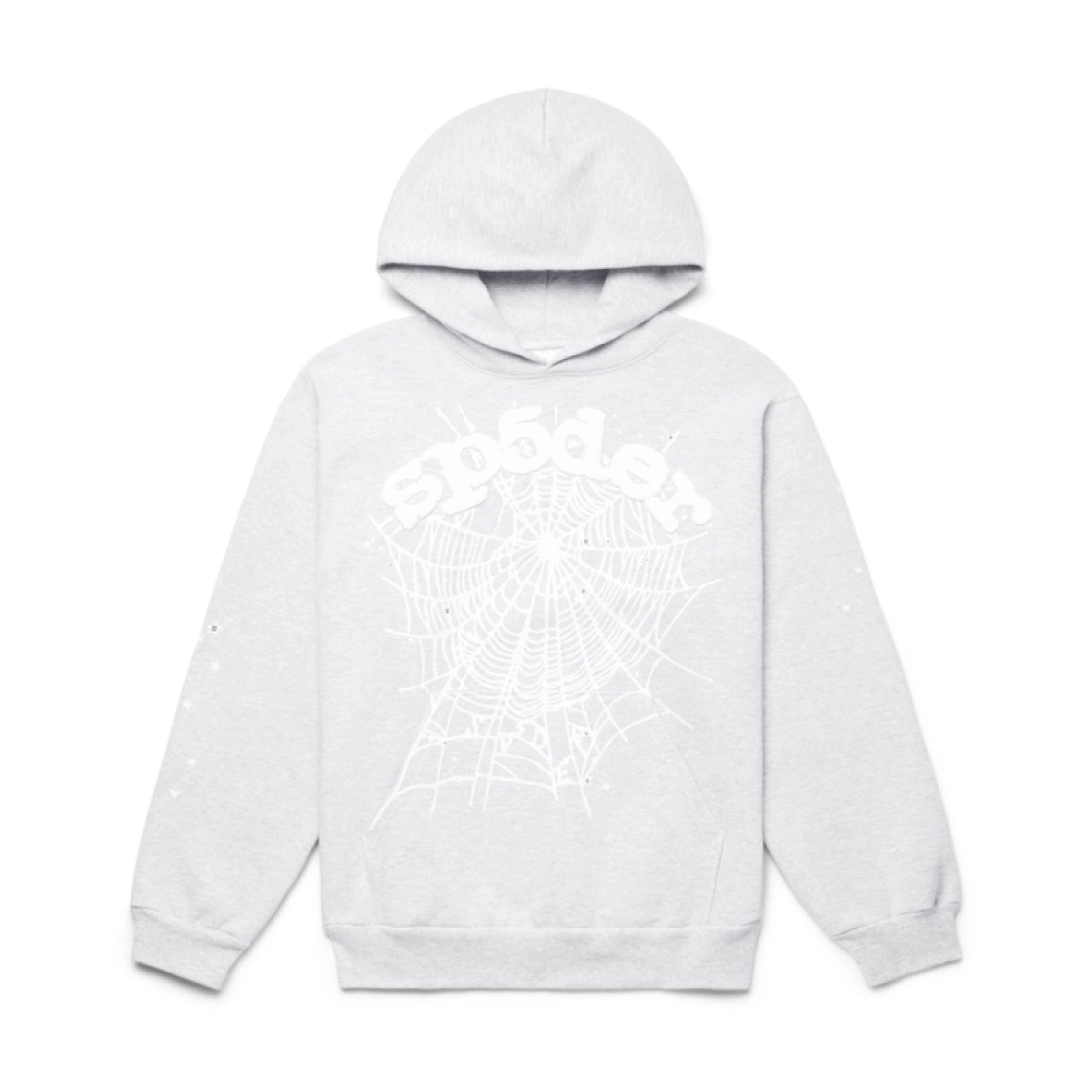 Sp5der OG Web Hoodie Heather Grey + Purple Brand Fashion Men Jeans