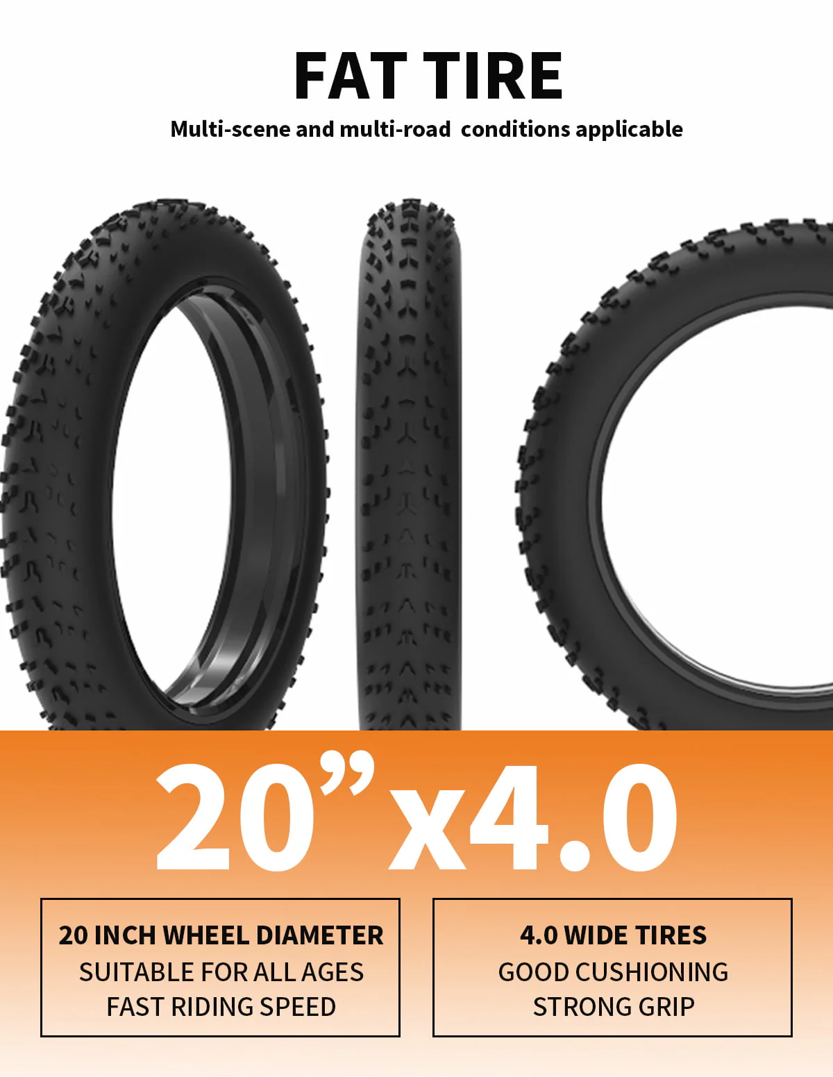 Aostirmotor 20in Folding Fat Tire Electric Bike, 500W, 36V 13Ah