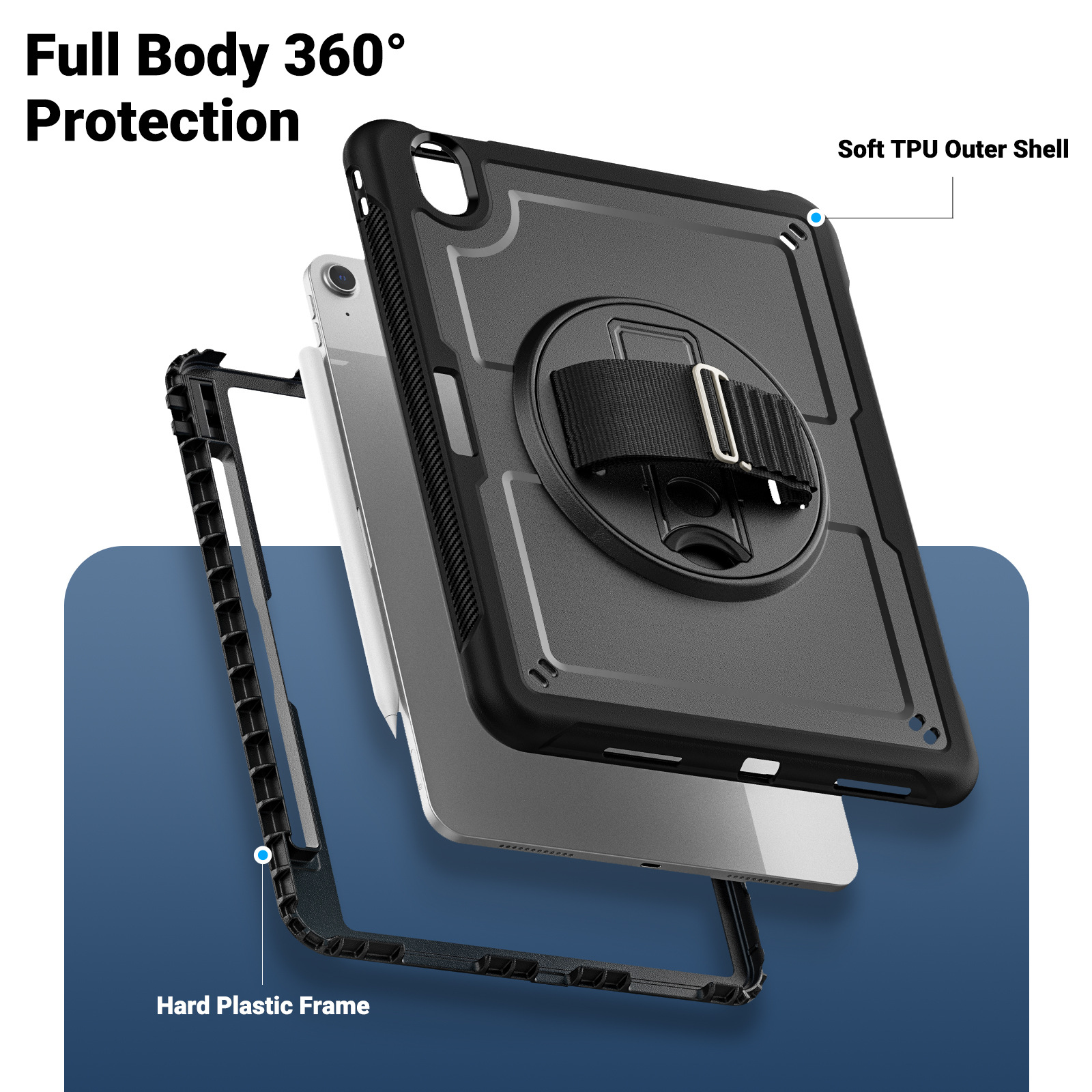 iPad Air 11 Protective Case Multi-Color - back view