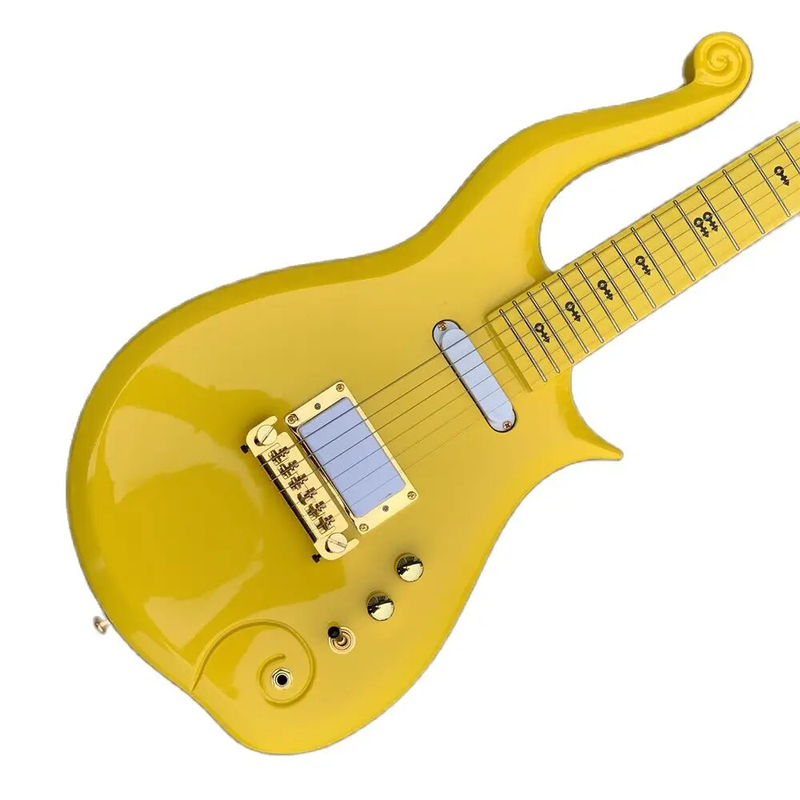 Yellow Prince Cloud Electric Guitar Alder Body Maple Neck, Metal Truss Rod Cover