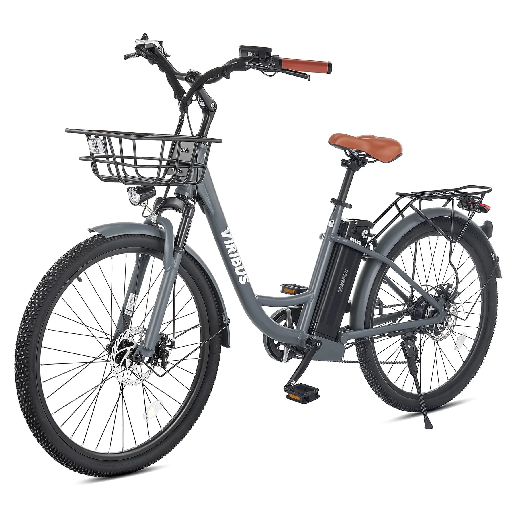 Viribus 26in Pedal-Assist Electric Bike, 500W, 48V, Black