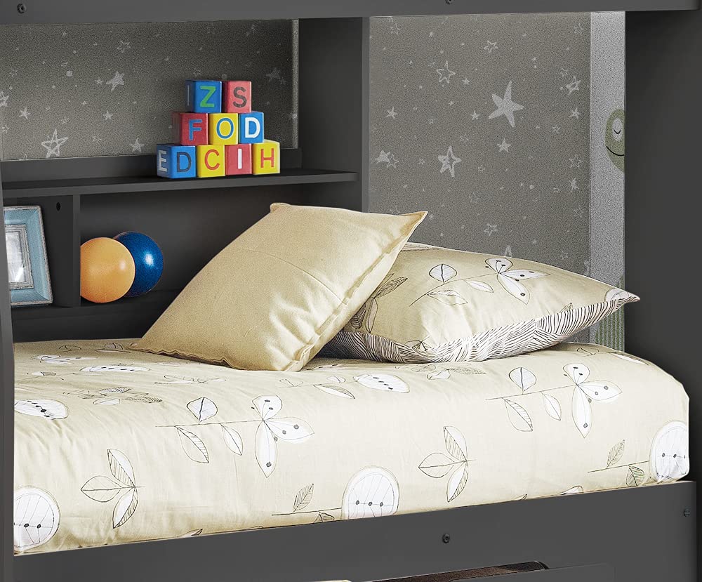 Wooden Bunk Bed with Underbed Storage Drawer