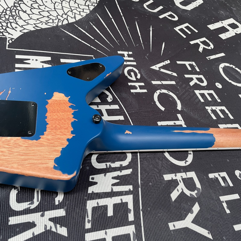 Relic Blue Dime Electric Guitar Aged Body Lightning Black Floyd Free Ship