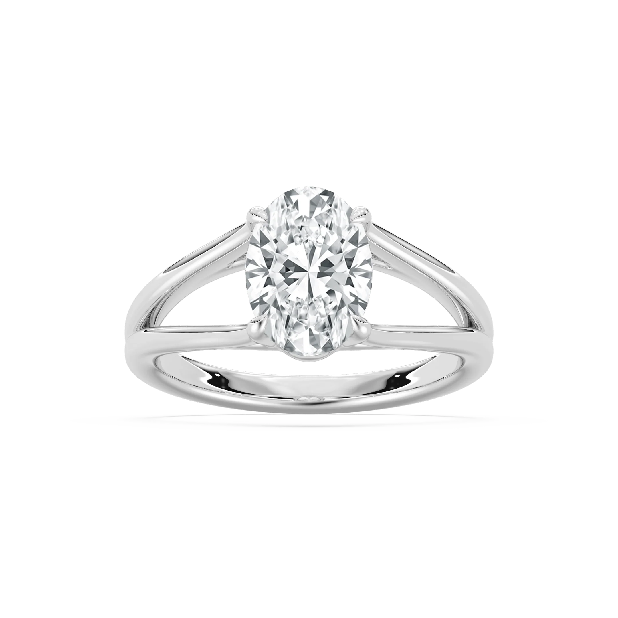 Esme 2 ctw Oval Lab Grown Diamond Open Shank Solitaire Engagement Ring
