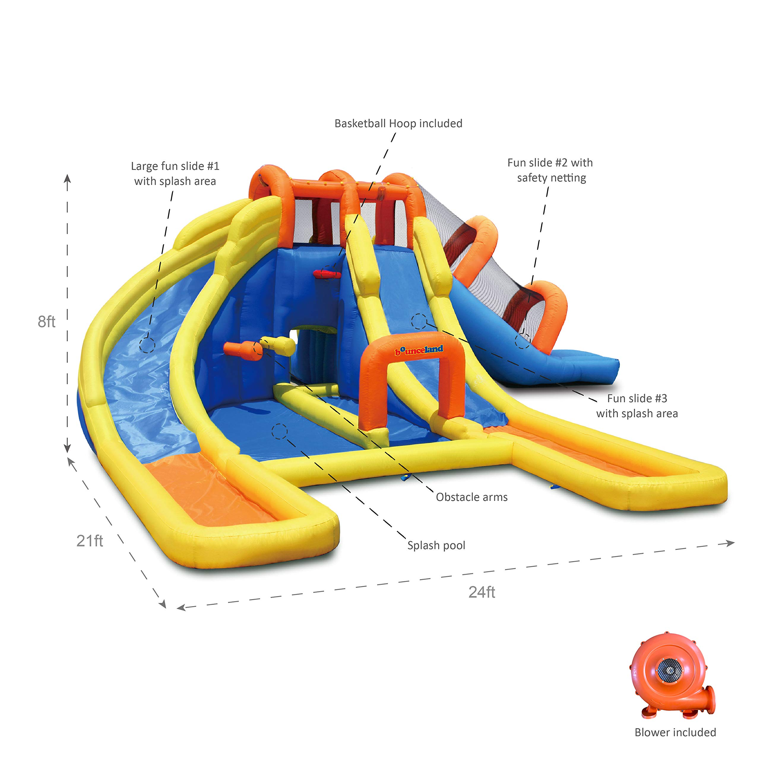 Triple Water Slides and Pool Water Park