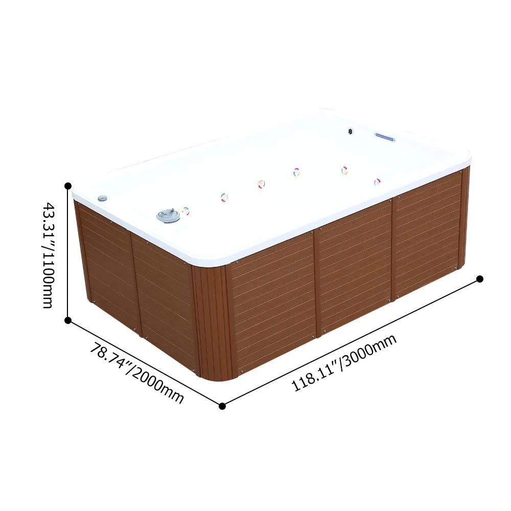 118" Spa 24-Jet Acrylic Hot Tub with Waterfall Up to 8-Person
