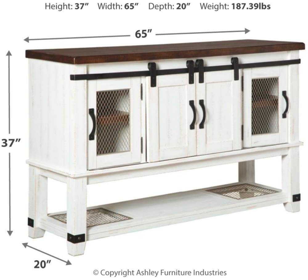 Valebeck Farmhouse Dining-Room Server or Buffet, White & Brown