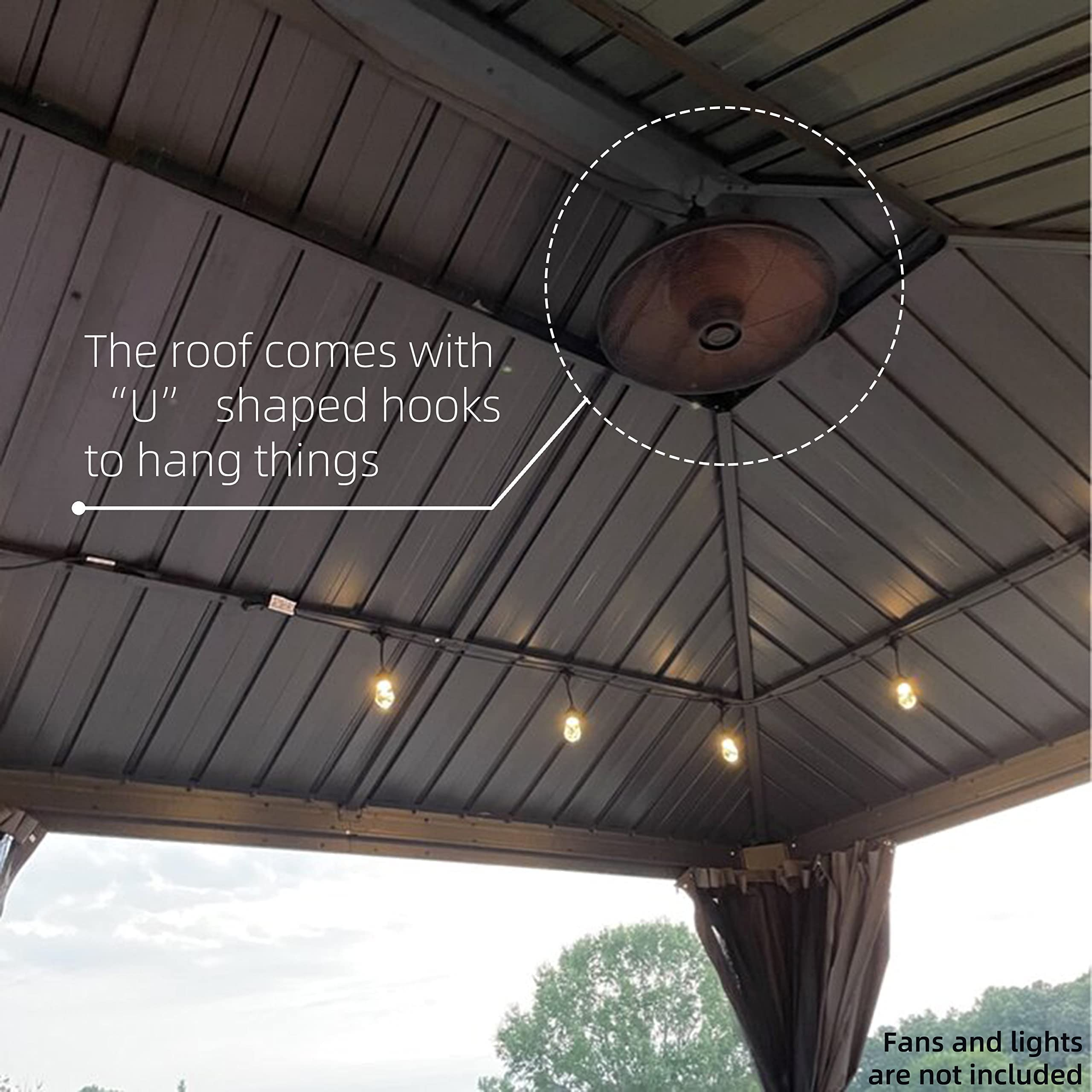 Permanent Hardtop Gazebo Gazebo with Galvanized Steel Double Roof