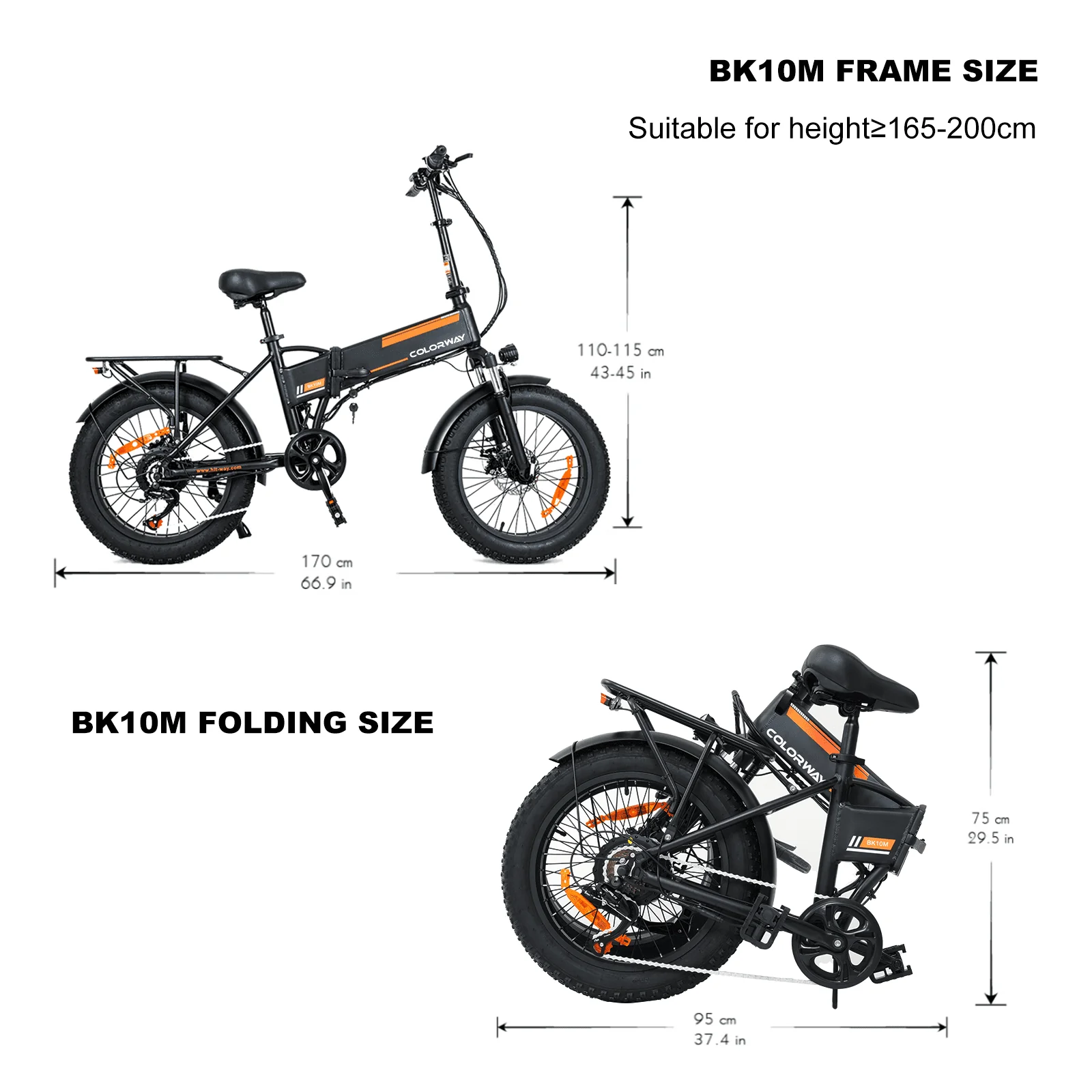 COLORWAY 20in Fat Tire Electric Bike, 750W, 36V 12Ah