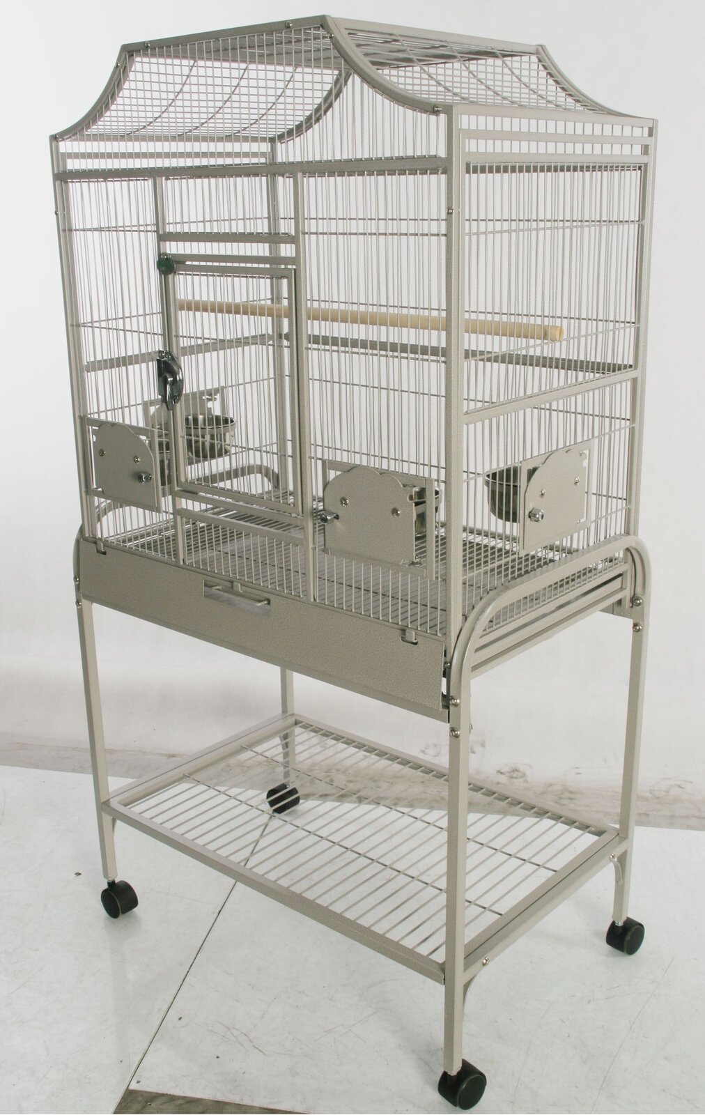 Elinor 55'' Iron Victorian Top Floor Bird Cage with Wheels