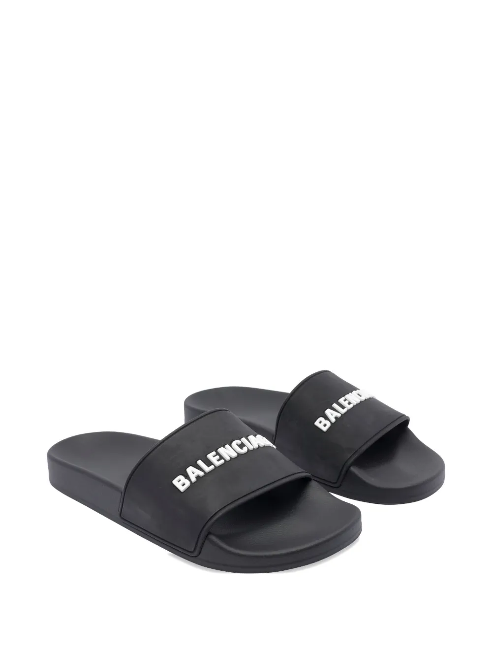 Balenciaga logo-embossed pool slides