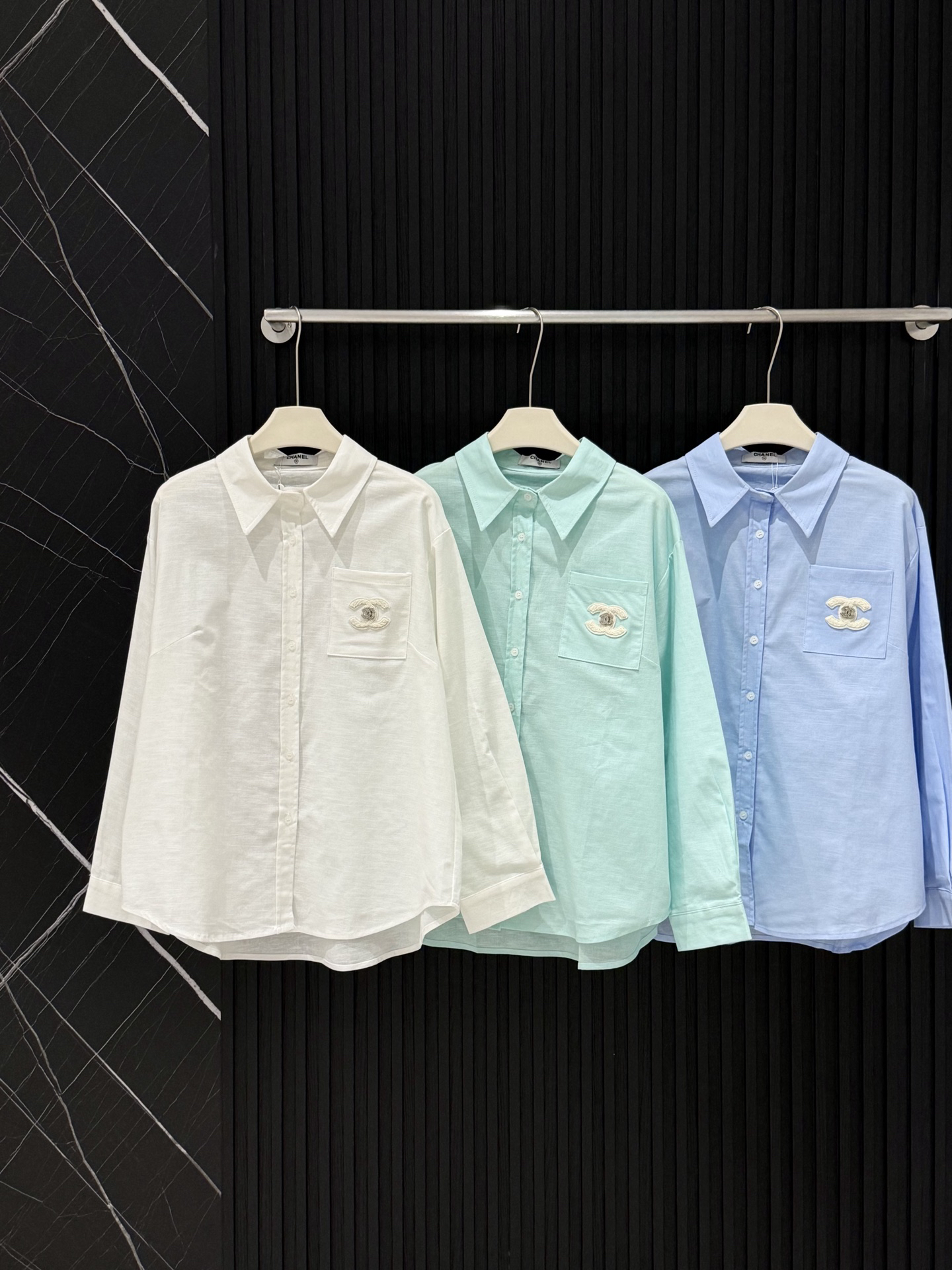 Chanel Oversized Pocket Shirt with Interlocking‑C Embroidery