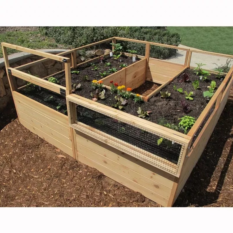 7.5' x 8' Wood Frame Garden Bed For Sale