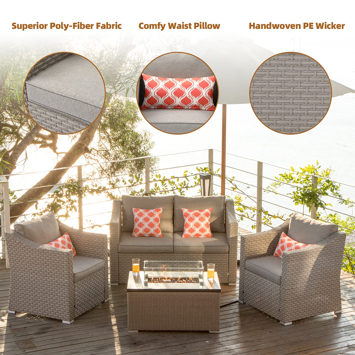 5-Pc Fire Pit Table Furniture