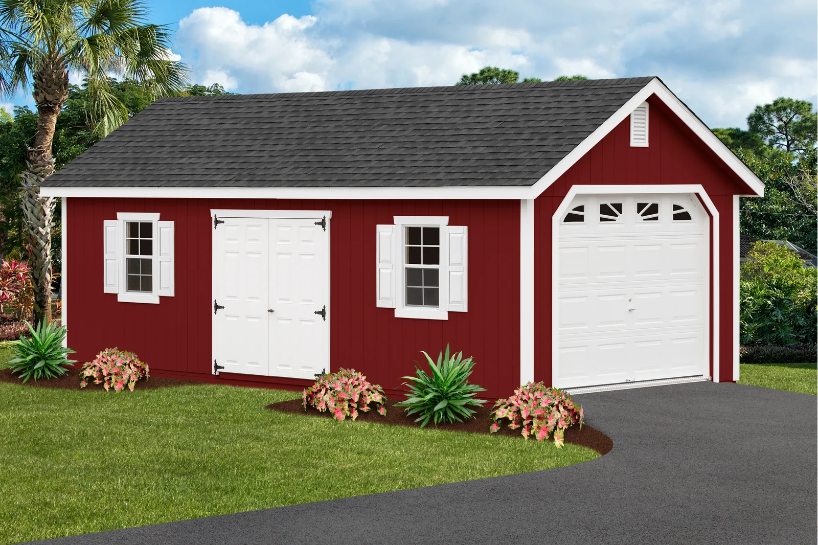 12 ft. W x 26 ft. D Solid Wooden Garage Shed