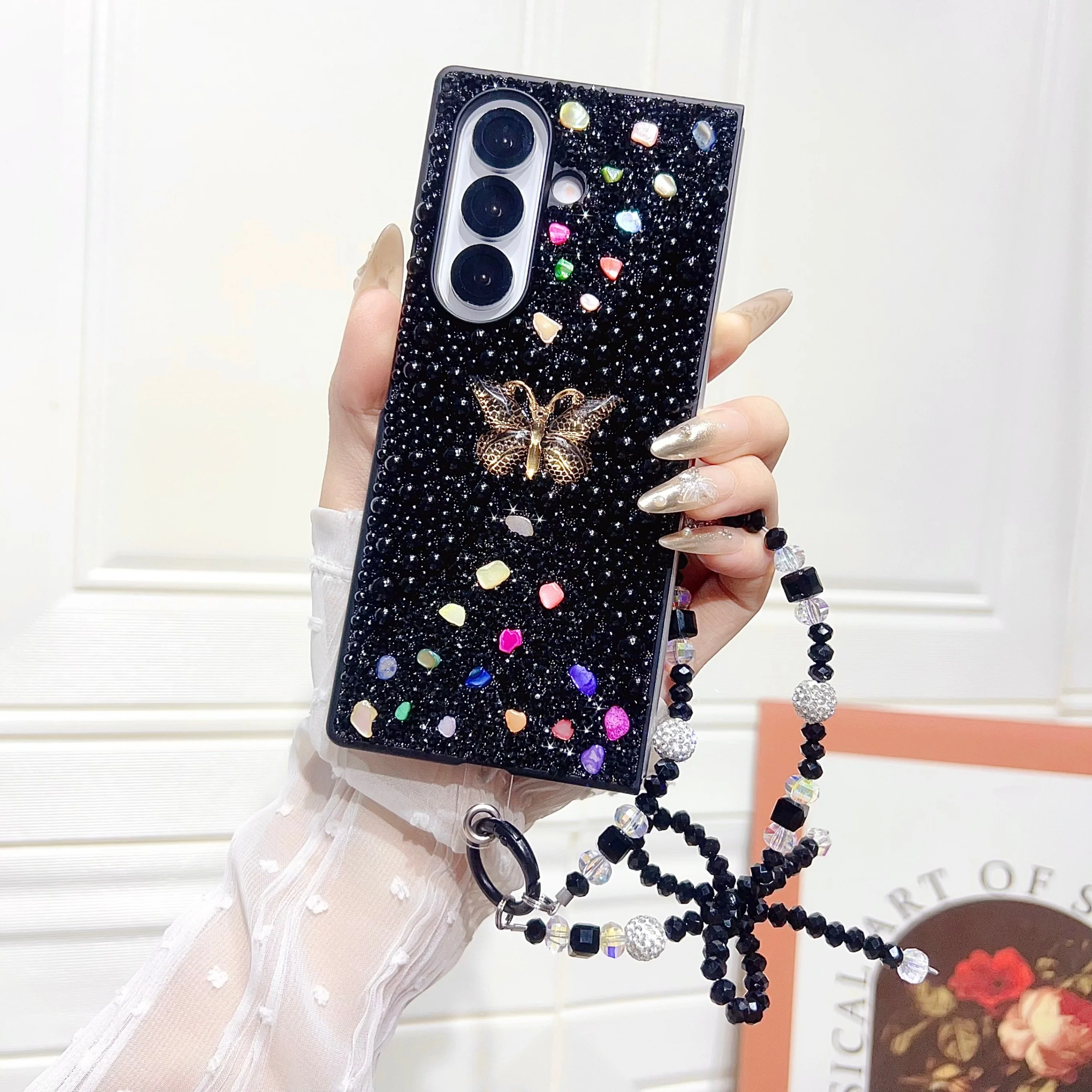 Galaxy Z Fold 3 Protective Case Glitter - back view