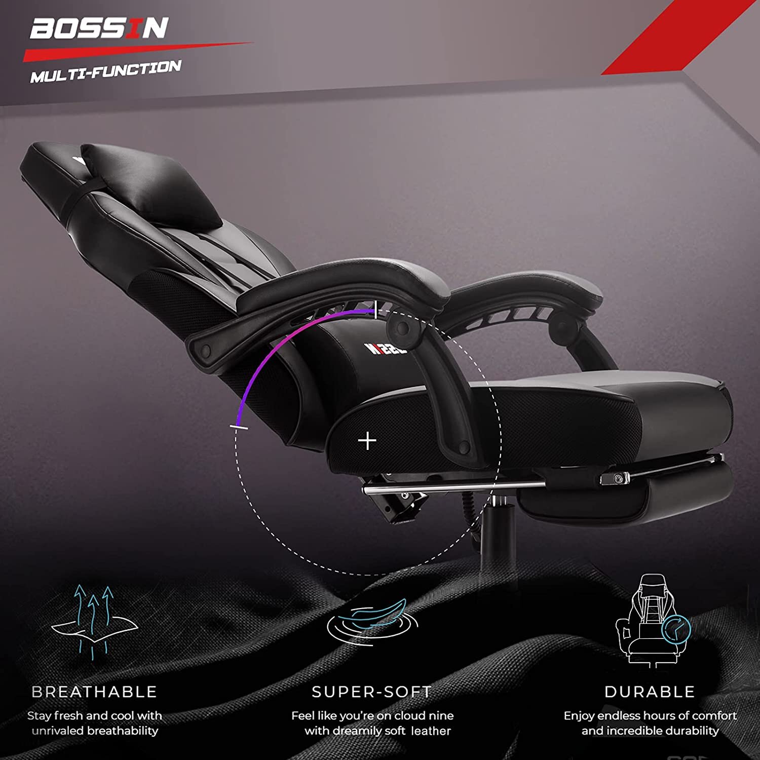 Racing Style Large Size High-Back PU Leather Gaming Chair