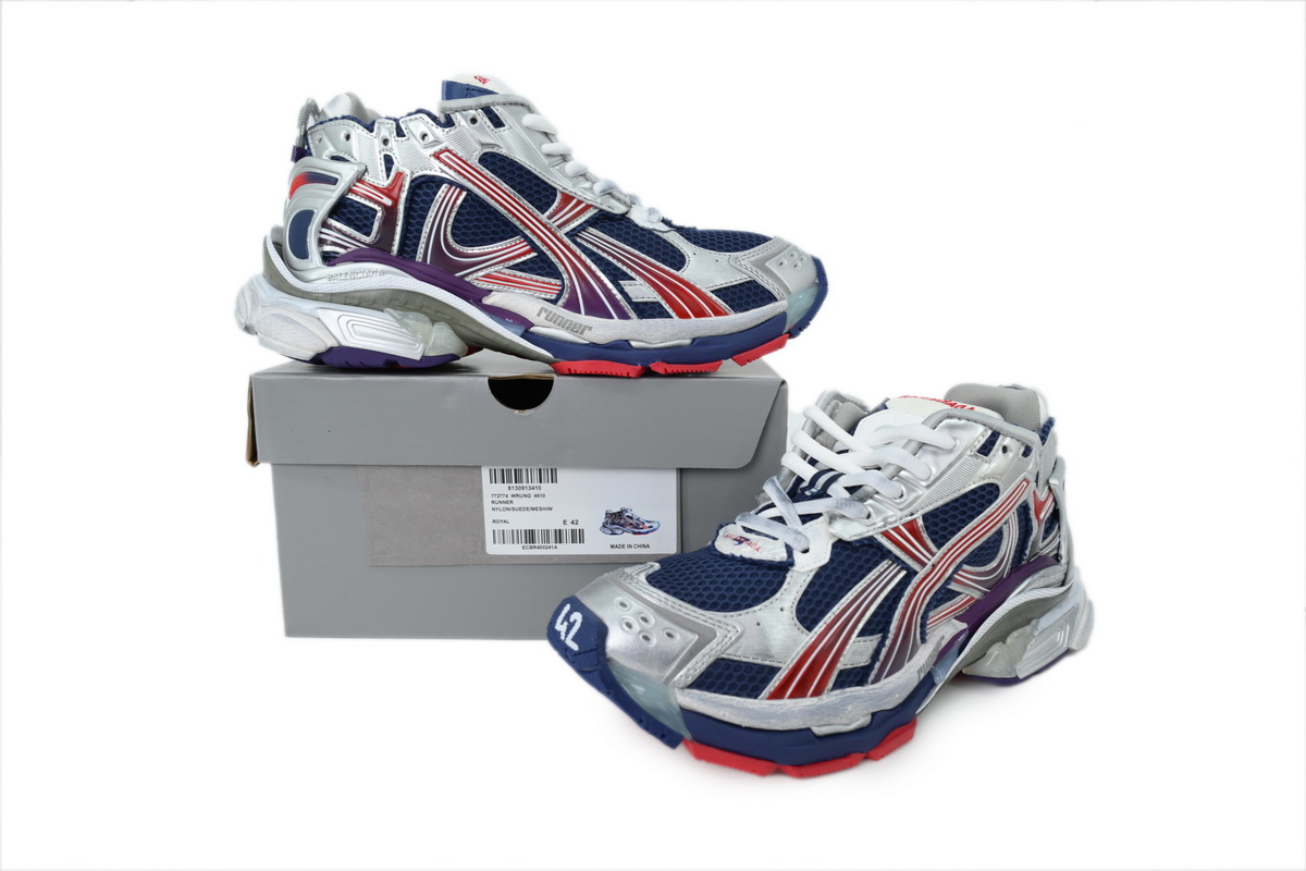 Balenciaga Runner Gradient Sneaker Navy Red Grey 772774 WRUNG 4610