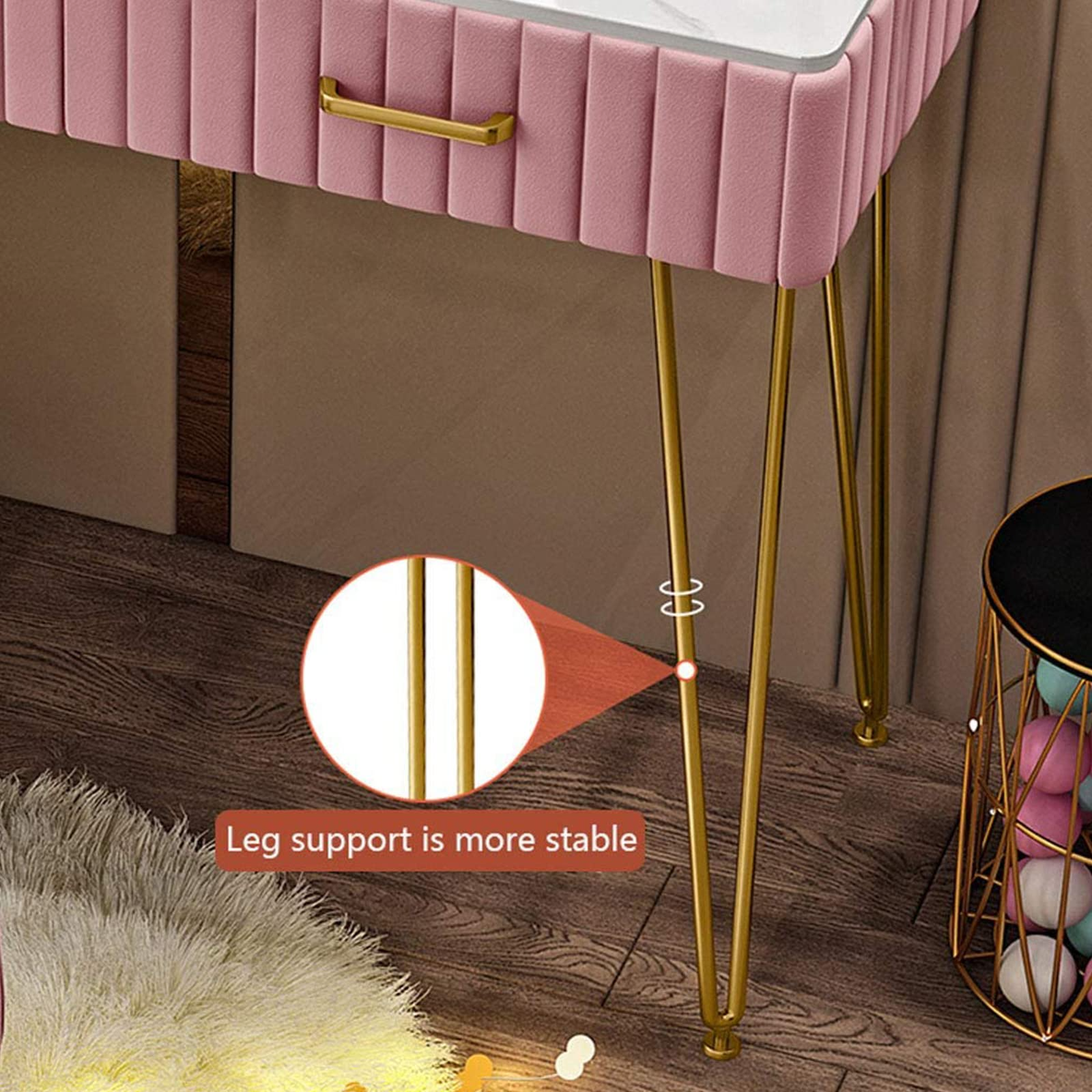 Set with Illuminated LED Touch Screen Dimmable Round Mirror