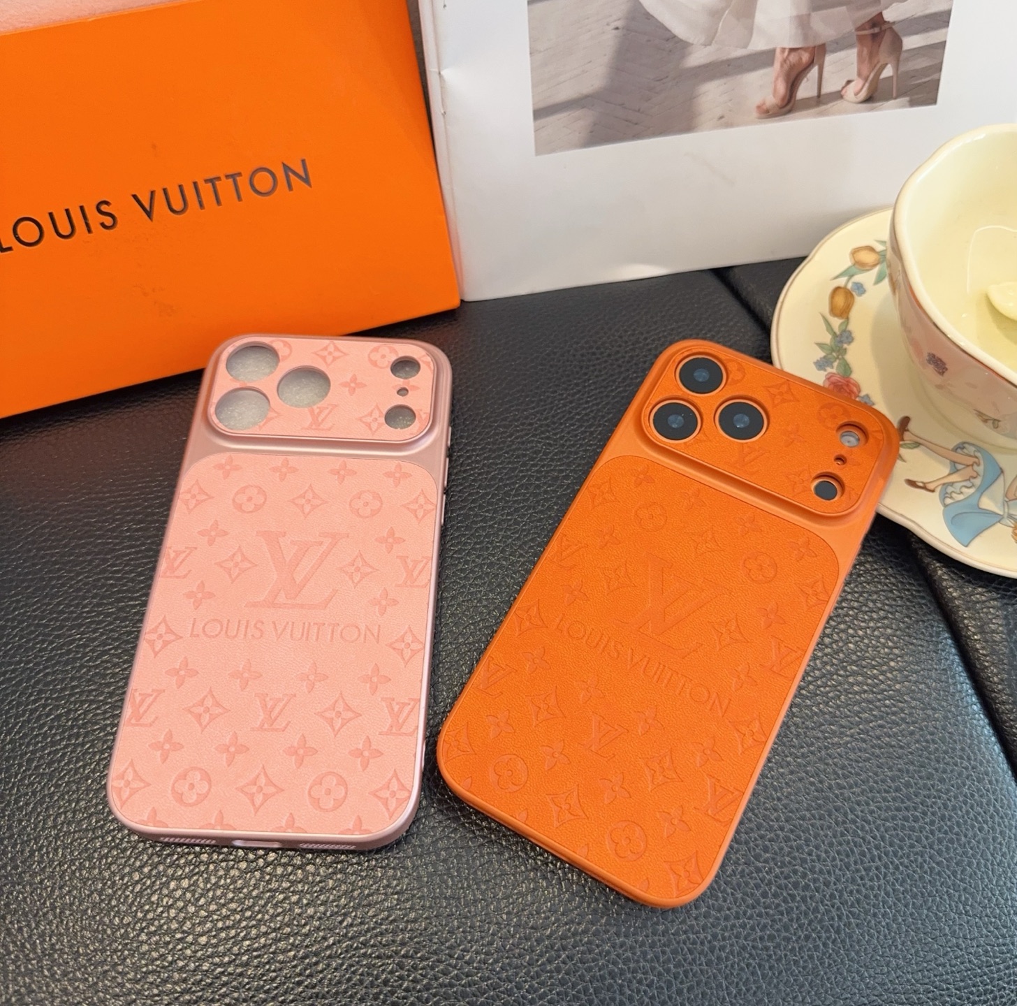 Louis Vuitton Embossed Monogram Full Cover Luxury Phone Case