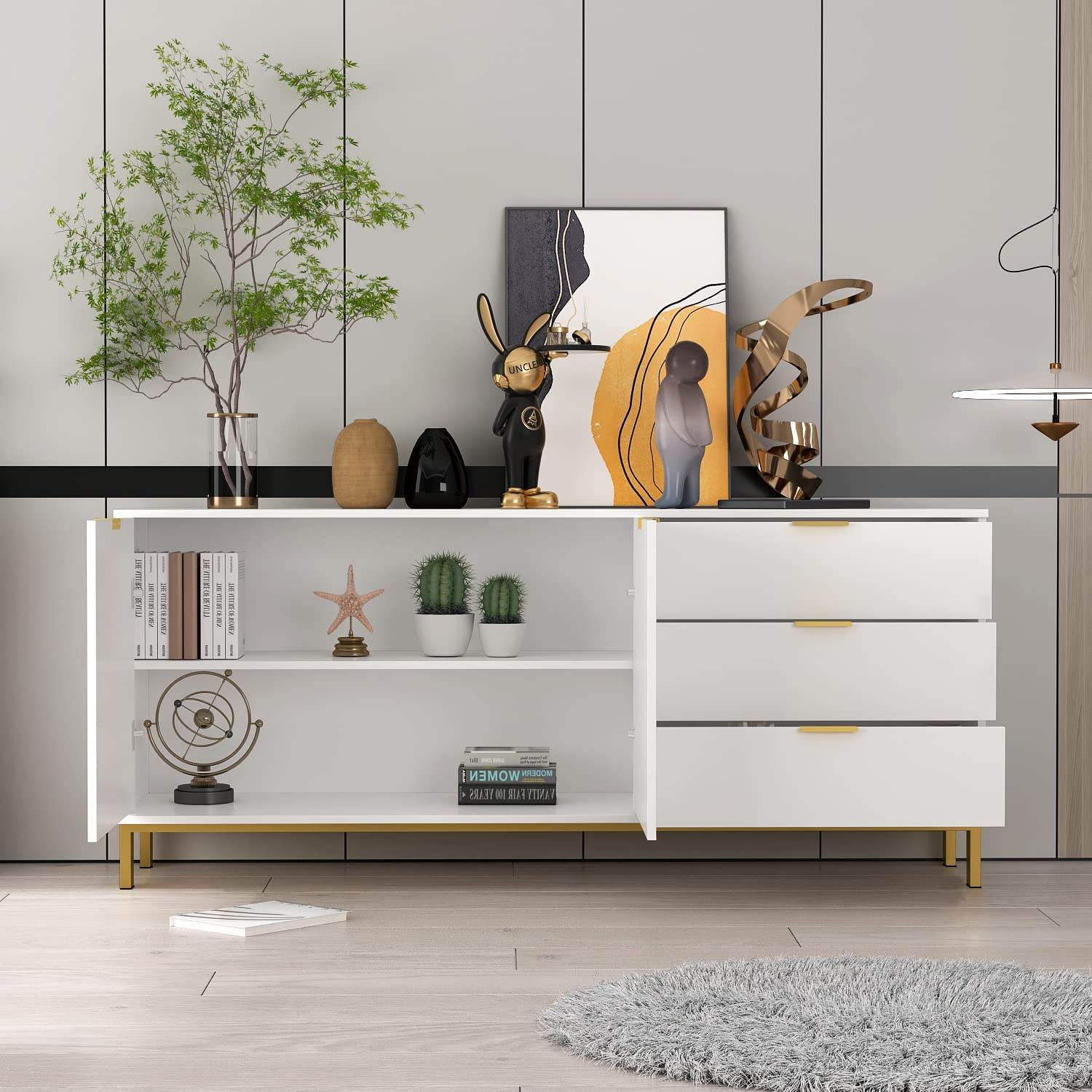 Buffet Drawers & 2 Doors Storage