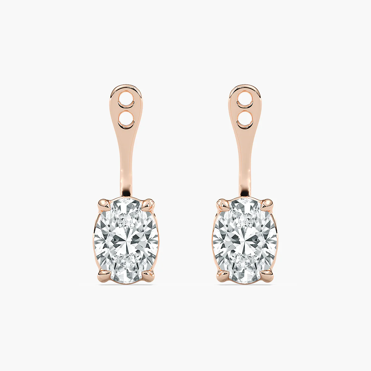 Oval Lab Grown Diamond Drop Earring Jackets