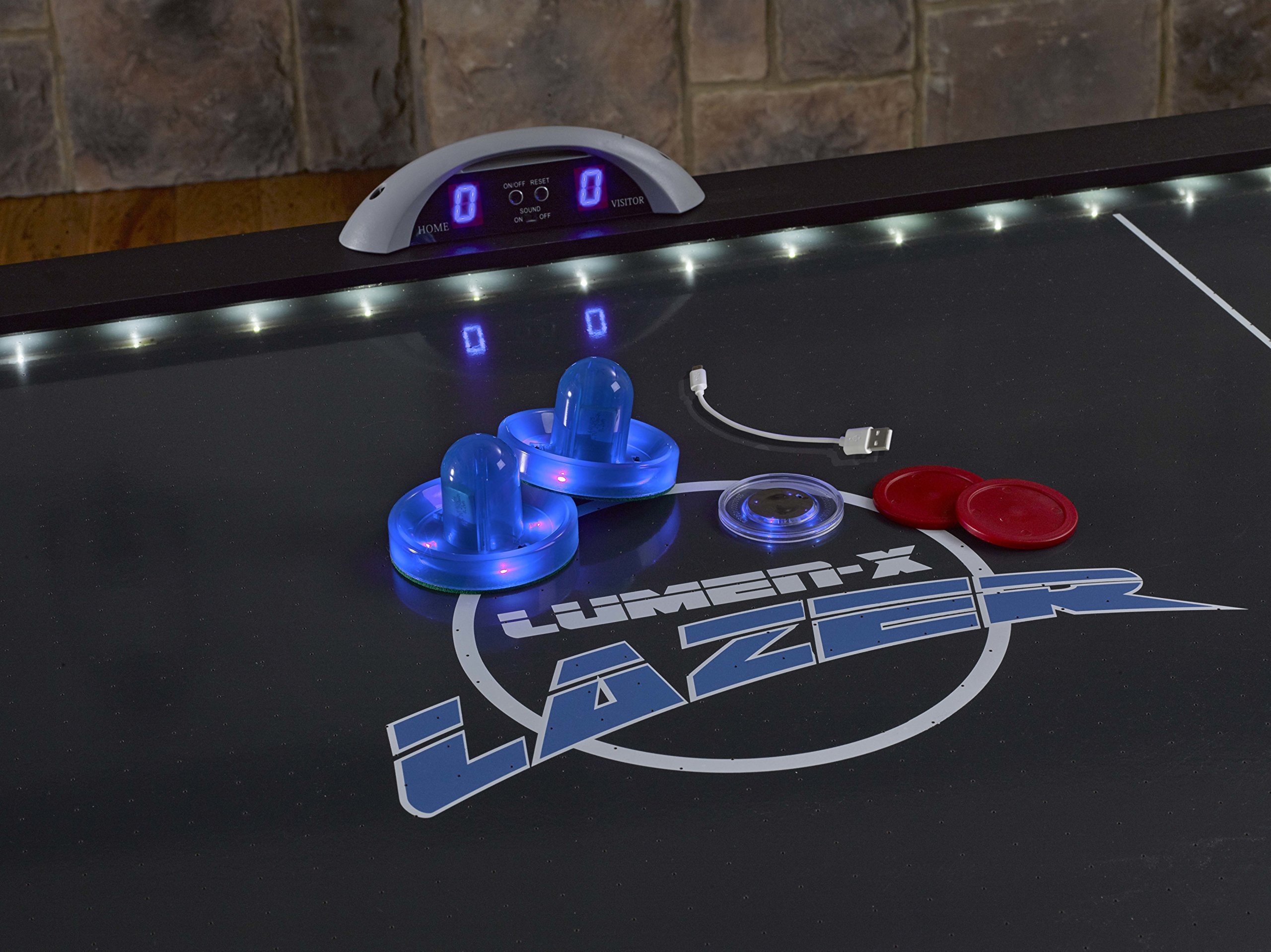 Lazer 6' Interactive Air Hockey Table Featuring All-Rail LED