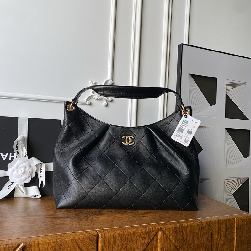 Chanel Quilted Hobo Bag Black