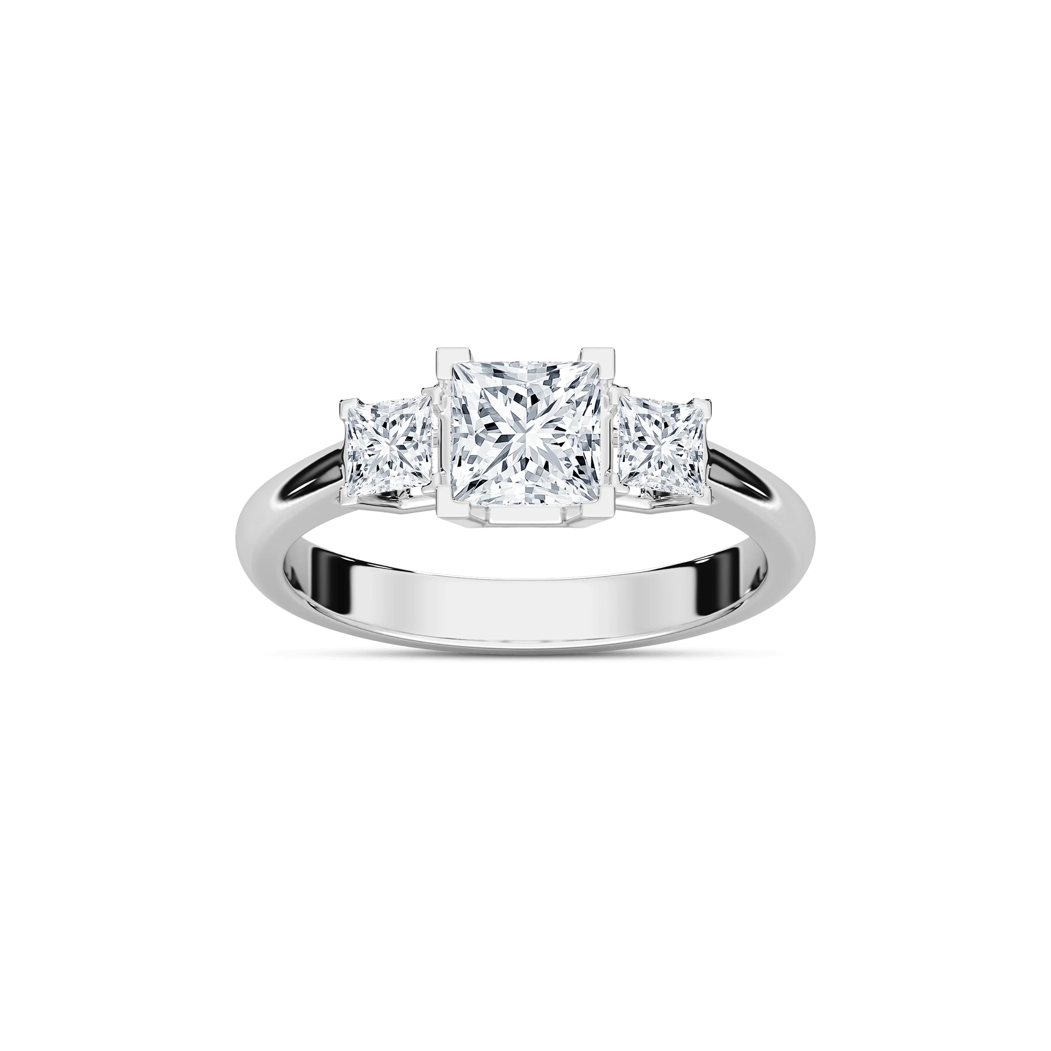 Emmie 1 ½ ctw Princess Lab Grown Diamond Modern Three Stone Engagement Ring