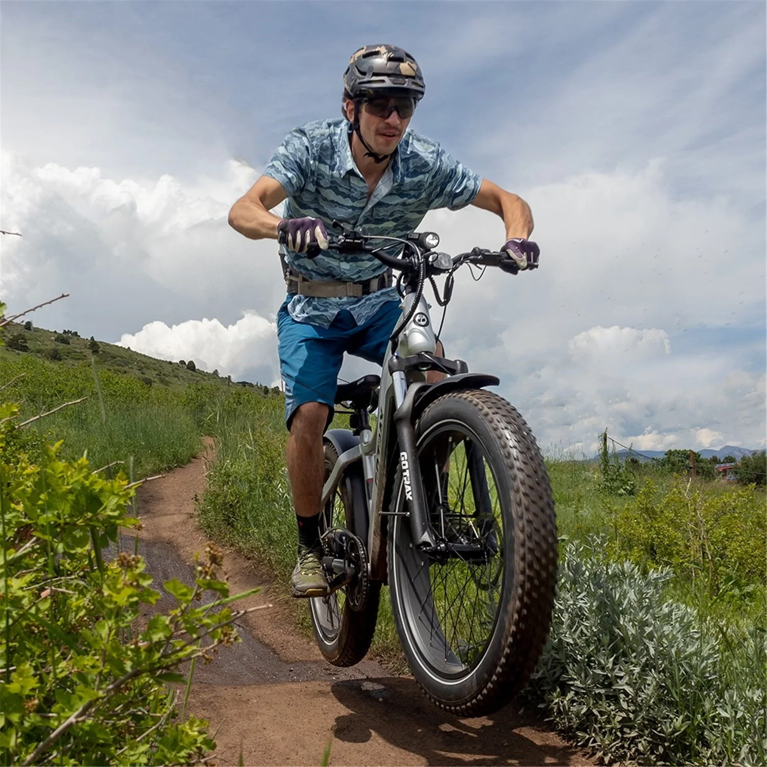 GOTRAX Tundra 26in Fat Tire Electric Bike, 750W, Silver