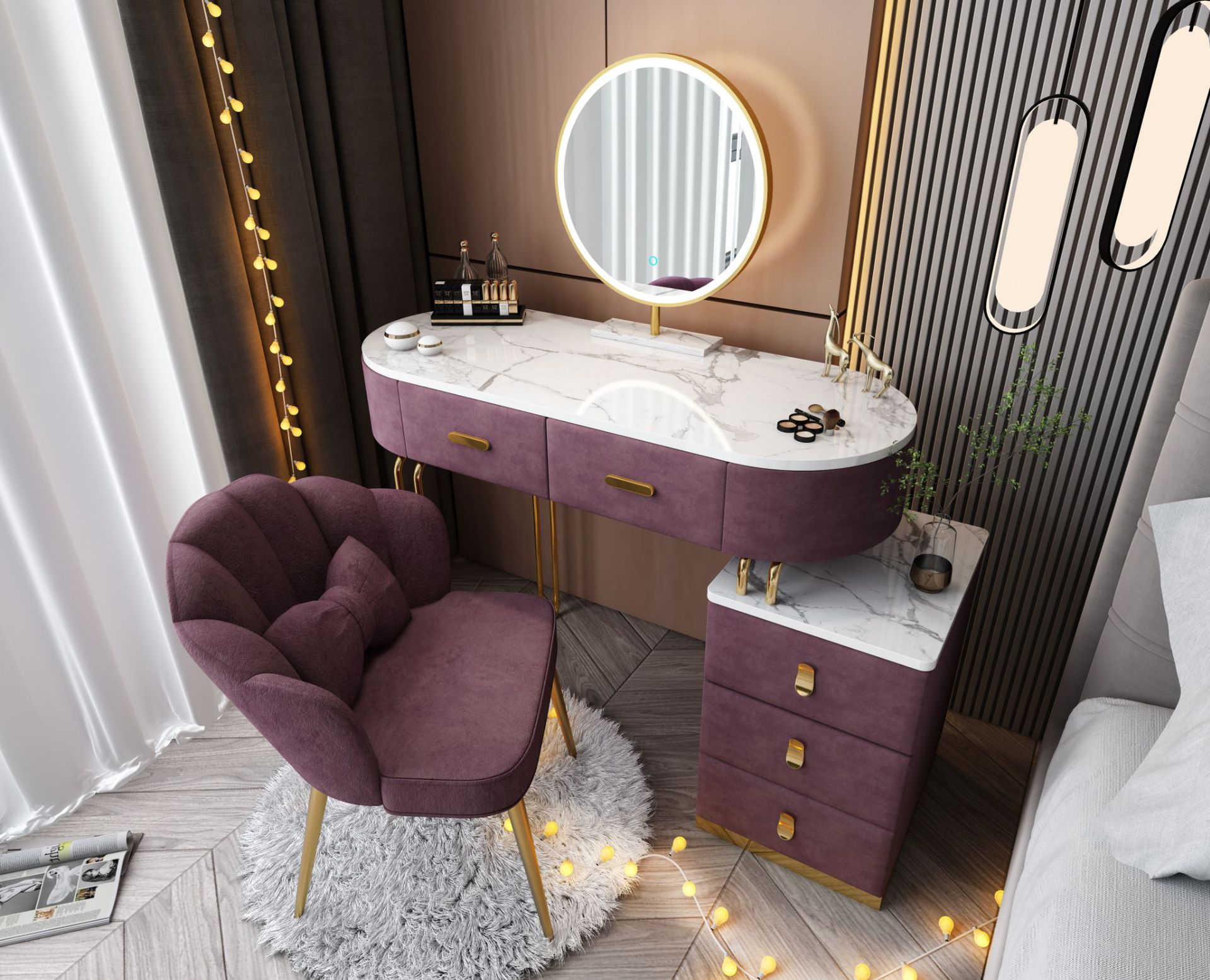 Nordic Dressing Table with Mirror