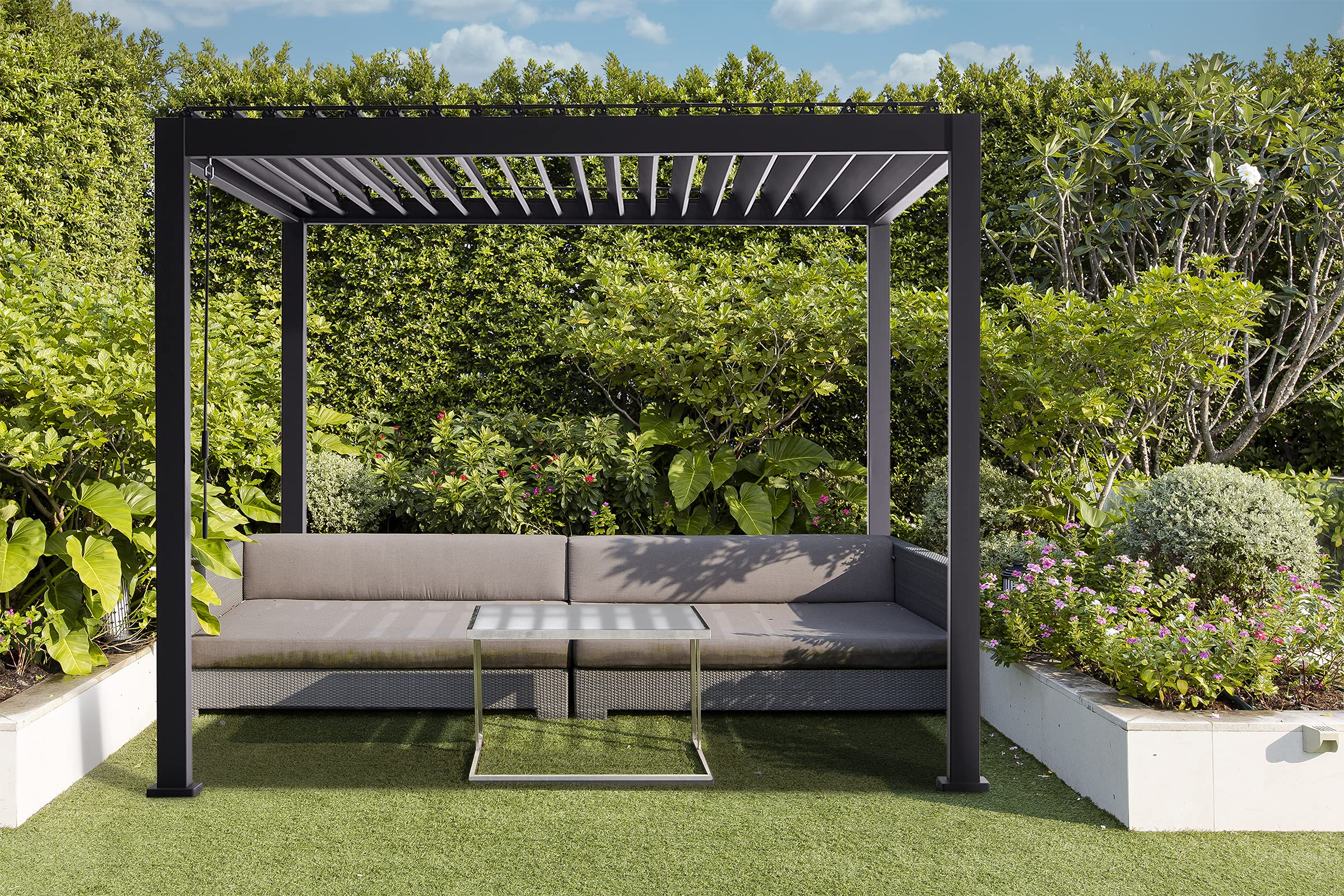 Outdoor Louvered Pergola 10' x 13' Dark Bronze Deck Garden