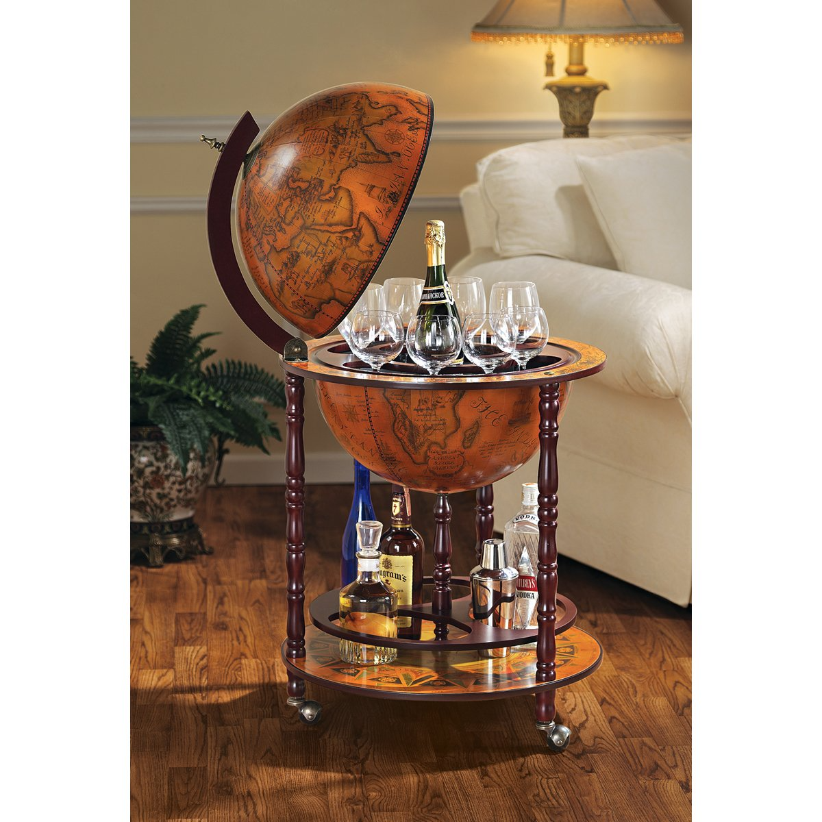Design Toscano Sixteenth-Century Italian Replica Globe Bar Cart