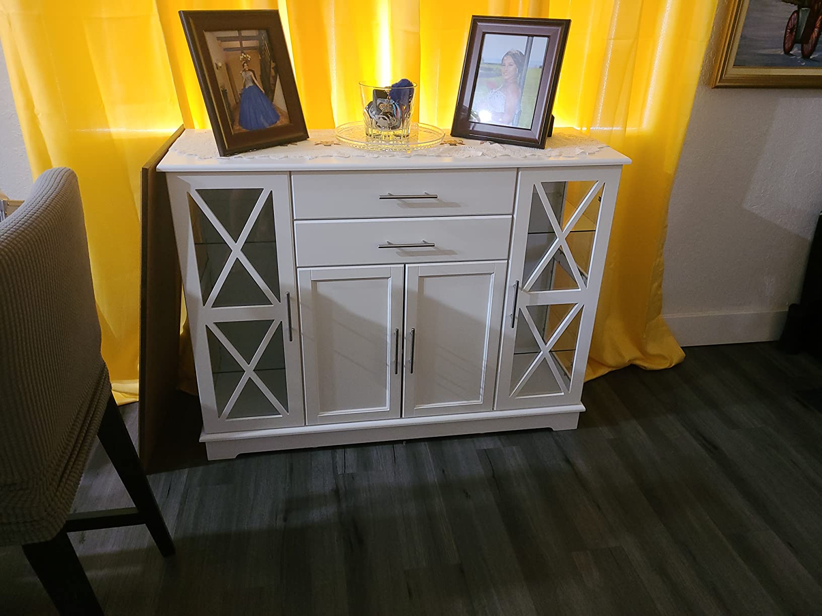 Wood 47 Inch Sideboard Buffet Storage Cabinet Console Sofa Table