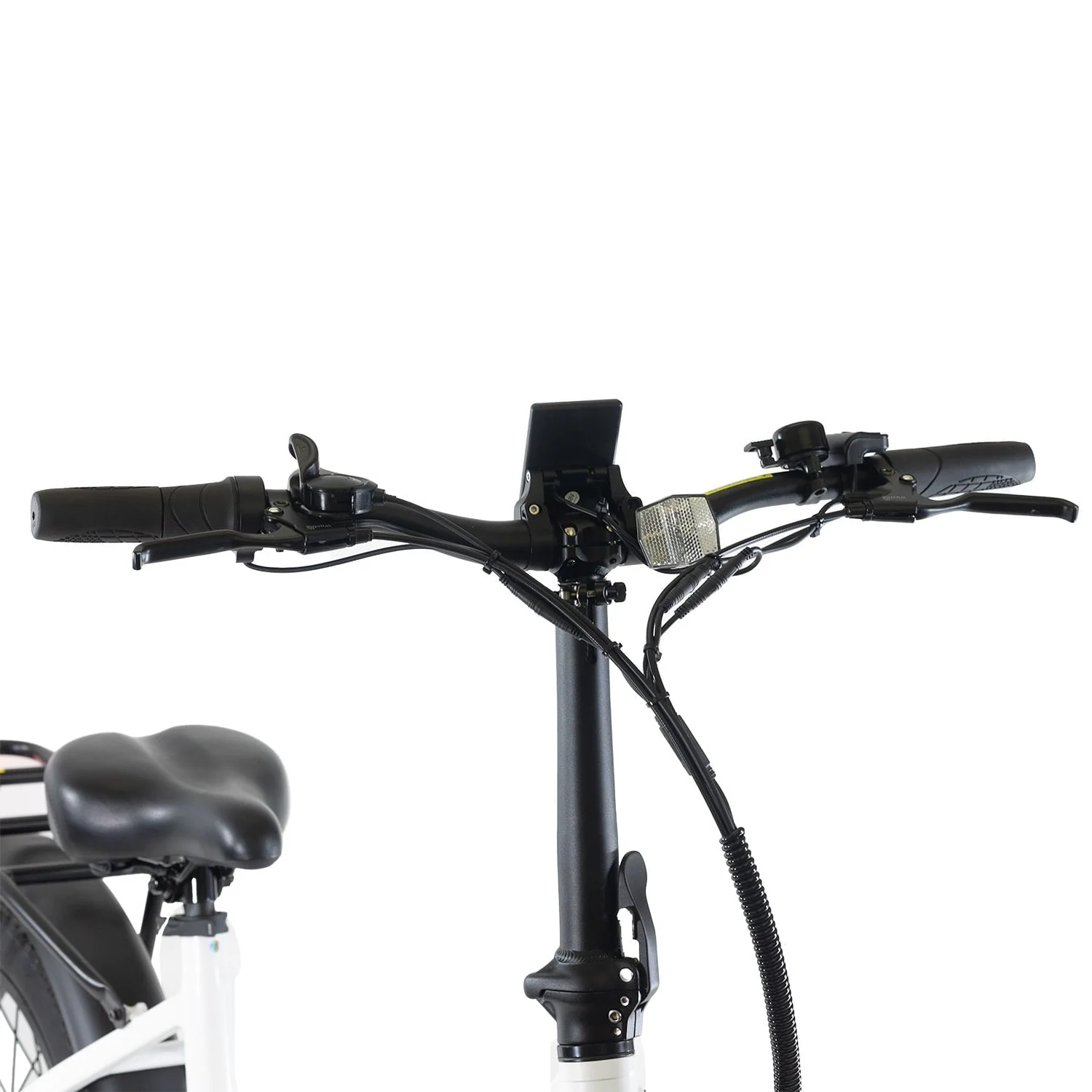 F2 20in Folding Fat Tire Electric Bike, 500W, 48V, White
