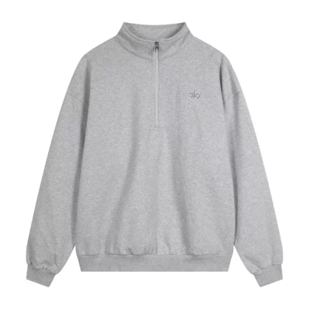 Alo Yoga Accolade 14 Zip Pullover Grey+Sp5der PNK Sweatpants Pink - ogsneaker